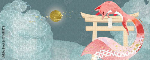 Asian background ,Oriental Japanese style abstract pattern background design  decorate in water color texture