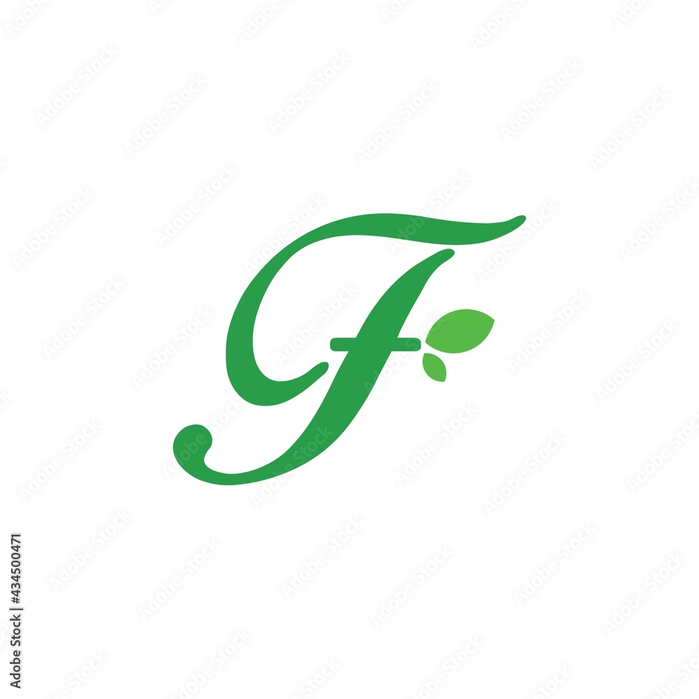 Natural and fresh letter F initials logo design Natural and fresh letter F initials logo design