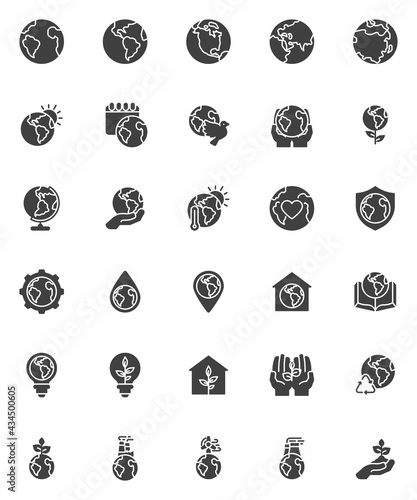 World Environment Day vector icons set