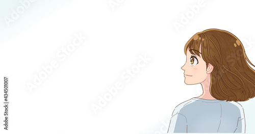 遠くを見ながら何かを決心する女性