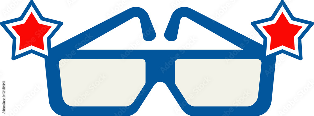 Glasses flat vector icon. Independence day of USA. July fourth