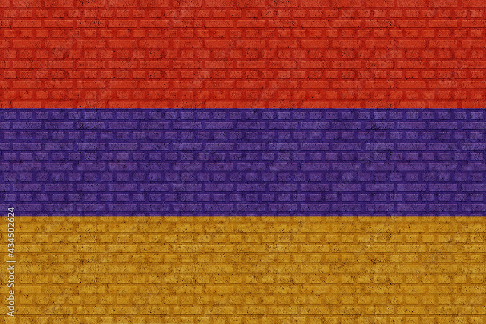 3D Flag of Armenia on brick wall 3D Flag of Armenia on brick wall