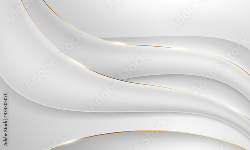 Abstract white gold background poster beauty with dynamic. technology network Vector illustration.