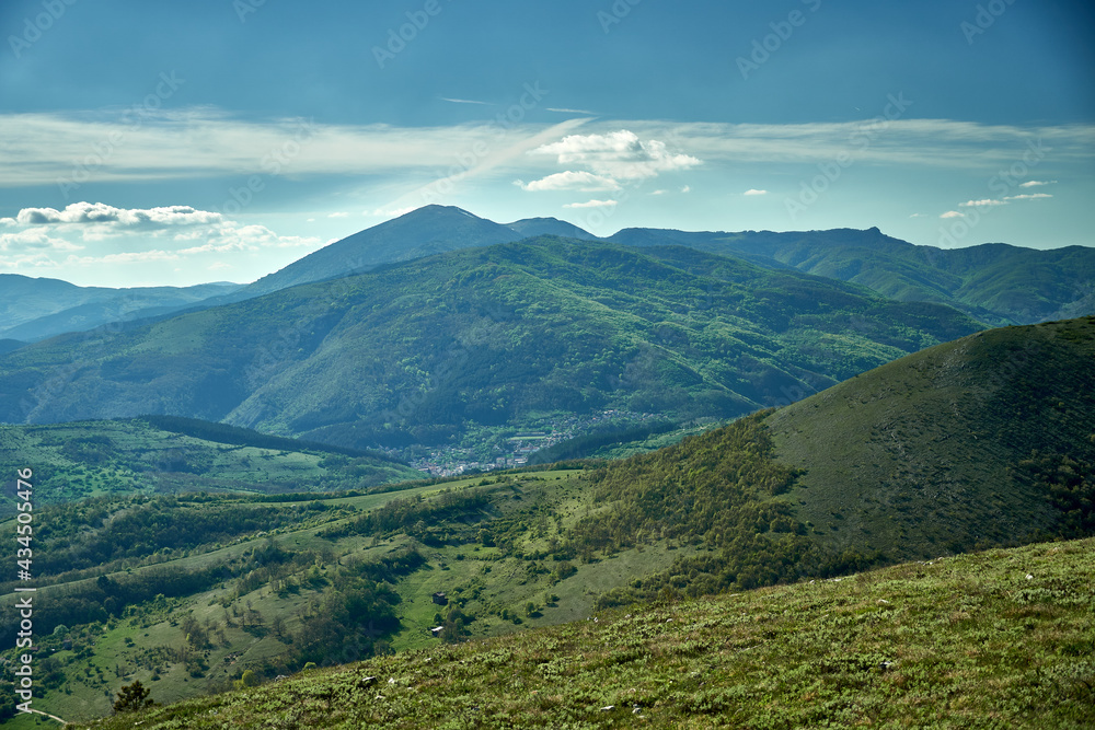 Fototapeta premium Kraishte mountains, Bulgaria, in spring