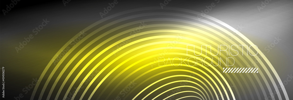 Dark abstract background with glowing neon circles. Trendy layout template for business or technology presentation, internet poster or web brochure cover, wallpaper Dark abstract background with glowing neon circles. Trendy layout template for business or technology presentation, internet poster or web brochure cover, wallpaper