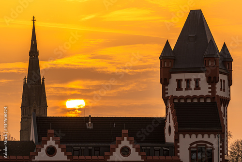 Hörder Burg in Dortmund bei Sonnenuntergang photo