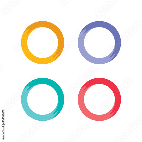 Isolated colorful abstract vector logo. Round shapes. Loading signs. Simple flat symbols. graphic illustrations. Vector illustration