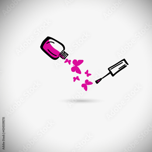 Nail studio. Nail polish logo. vector illustration