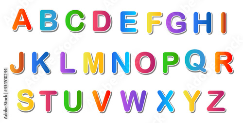 English alphabet vecctor Multicolored Alphabet sticker