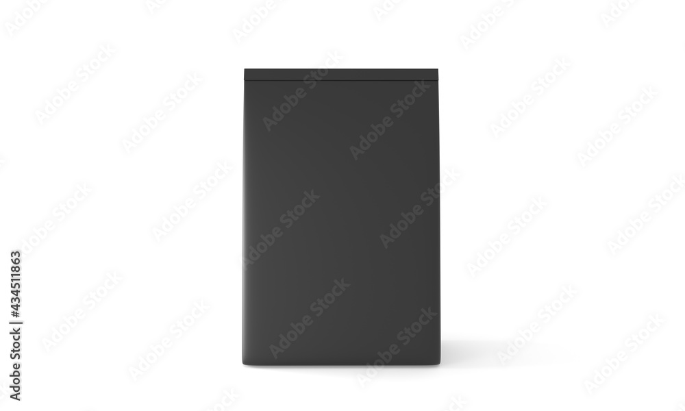 Black paper bags on white background.3dillustration. Black paper bags on white background.3dillustration.