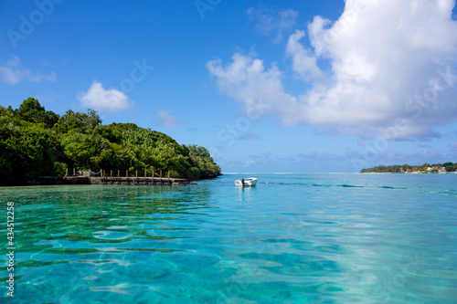 Wallpaper Mural Beautiful amazing nature background. Tropical blue sun sea. Luxury holiday resort. Island atoll about coral reef. Fresh freedom. Adventure day Torontodigital.ca