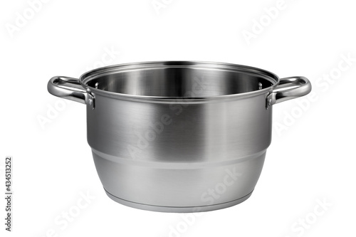 Fotografie, Obraz Stainless steel pot isolated on white background.