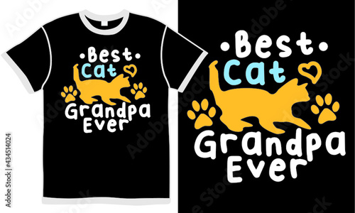 best cat grandpa ever, cat love, animal paw print, mom gift, cat drawing gift design, best grandpa pet lover lettering design