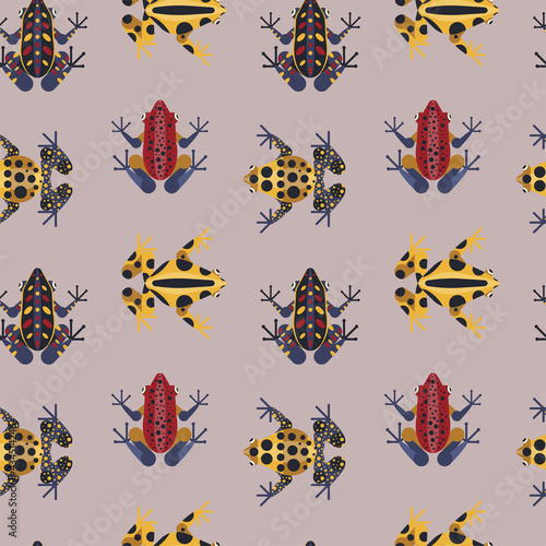 Poison Dart Frogs Pattern in Flat Design