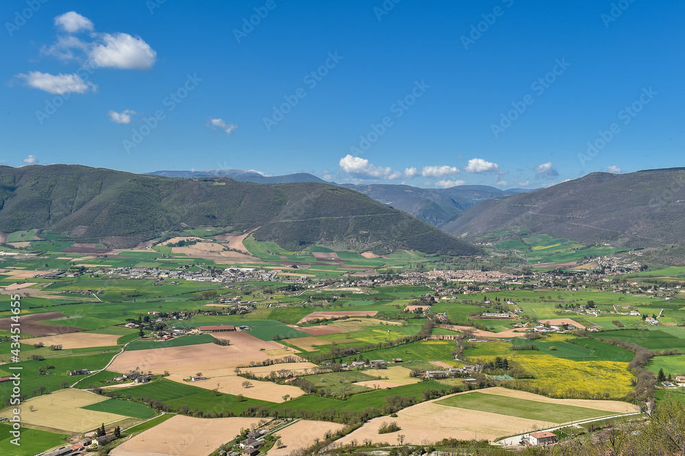 Norcia Landscape in Sibillini mountains National Park in Umbria Region Italy