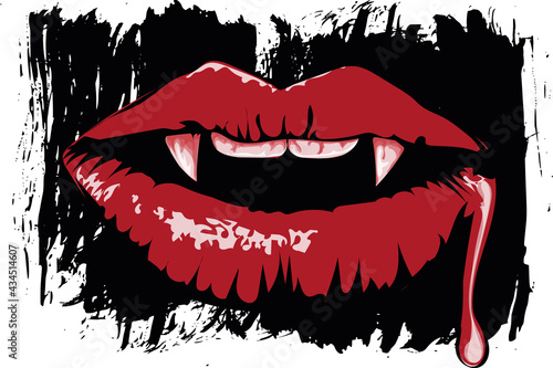 Vampire Lips Vector Art