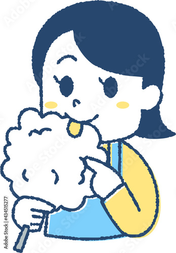 わたあめを食べる子ども