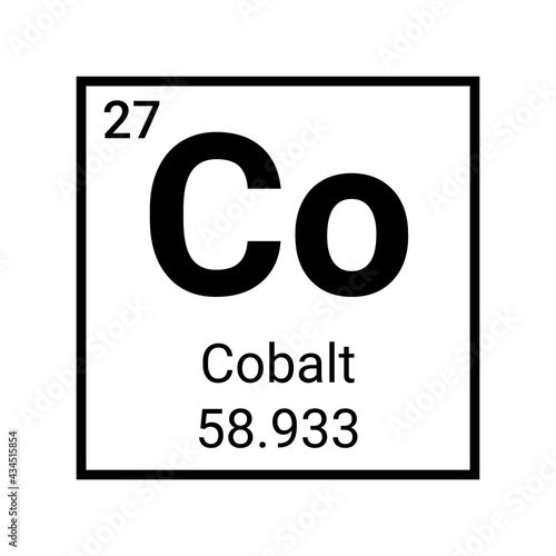 Cobalt chemical element. Atom cobalt symbol periodic table photo