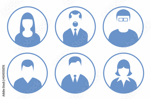 Man and woman avatars set. Vector photo placeholder for social networks, resumes and dating sites.