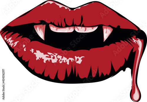 Vampire lips _ bloody lips vector clip art buguet isolated on white background