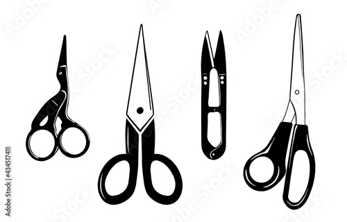 Set of tailor and embroidery scissors