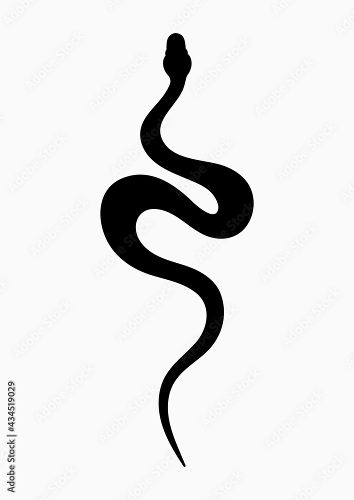Fototapeta premium Black silhouette snake. Vector illustration EPS10