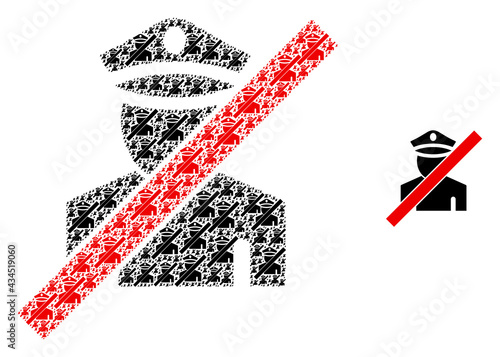 Wrong policeman icon collage is designed of repeating recursive wrong policeman items. Recursive vector combination of wrong policeman icons.