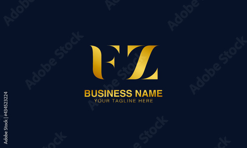 FZ F Z initial logo | initial based abstract modern minimal creative logo, vector template image. luxury logotype logo, real estate homie logo. typography logo. initials logo.
 photo