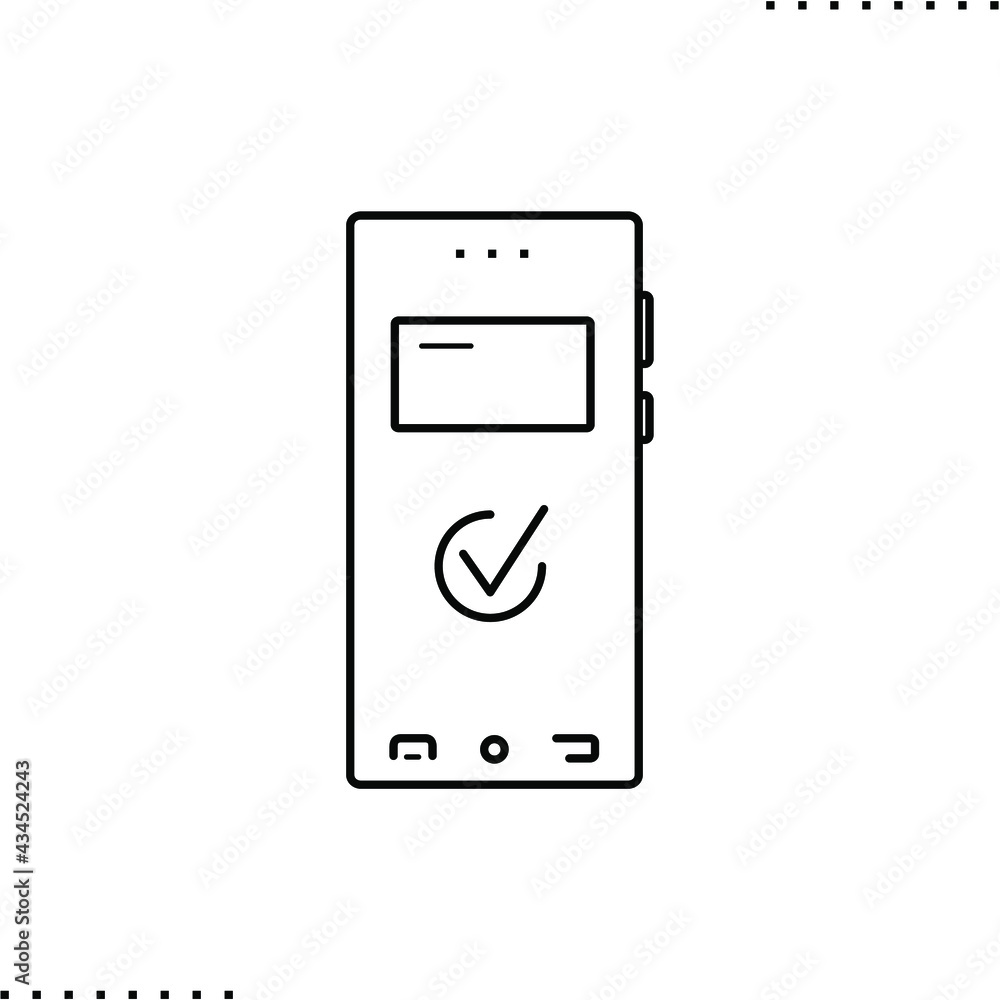 Mobile NFC ticket vector icon in outlines Mobile NFC ticket vector icon in outlines