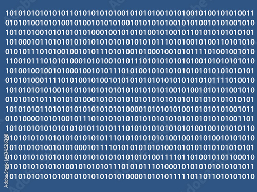Digital world. Binary code with zeros and ones on a computer screen. Virtual realtiy.