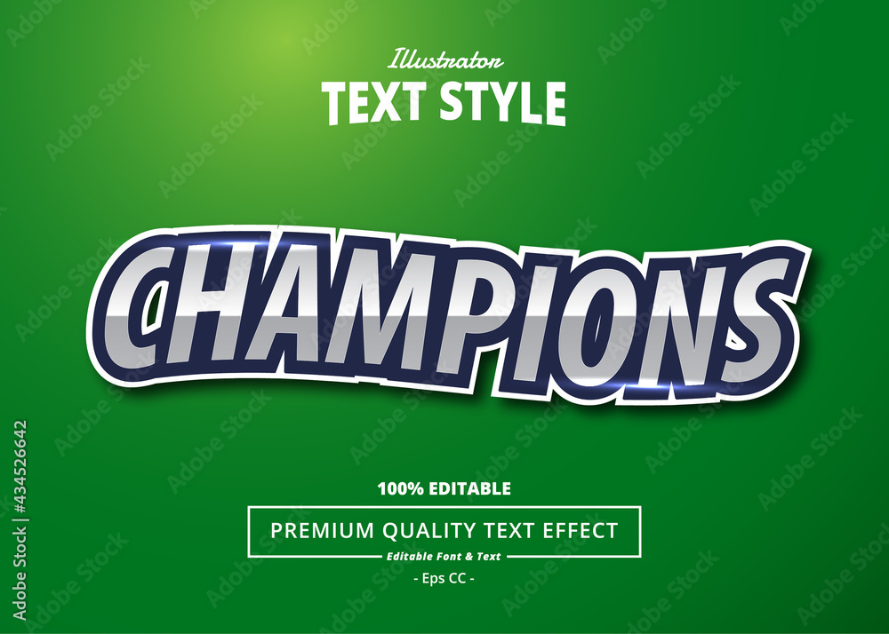 Champions Illustrator Text Effect Champions Illustrator Text Effect