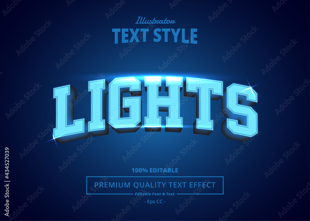Lights Illustrator Text Effect