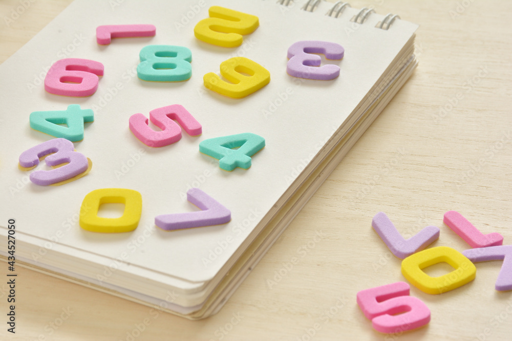 Numbers on a notebook Numbers on a notebook