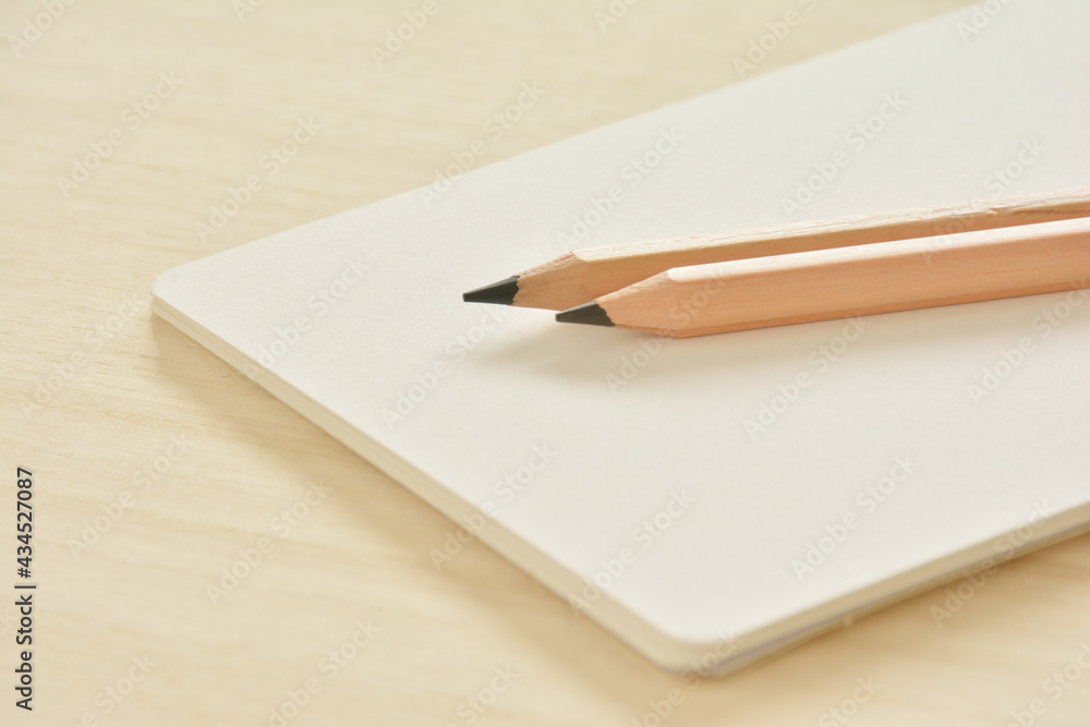 Blank notebook on a desk Blank notebook on a desk