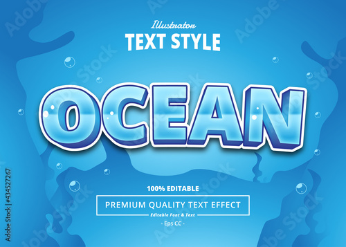 OCEAN Illustrator Text Effect
