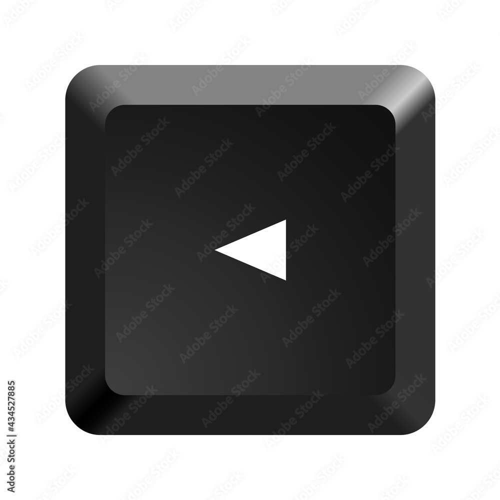 Button with left arrow symbol . Black computer keyboard. Icon Vector Illustration. Button with left arrow symbol . Black computer keyboard. Icon Vector Illustration.
