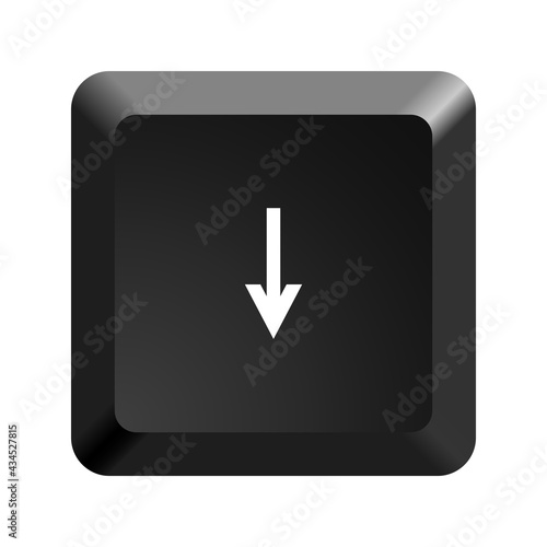 Free Download Button with down arrow symbol . Black computer keyboard. Icon Vector Illustration. - GFXLoad