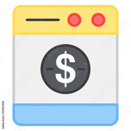 Dollar on web page showing concept of banking website

