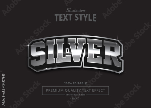 Silver Illustrator Text Effect