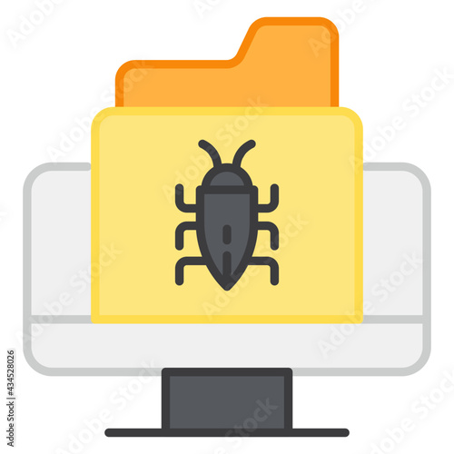 Insect on binder case denoting concept of bug folder