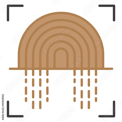 A modern design icon of thumbprint scanning 