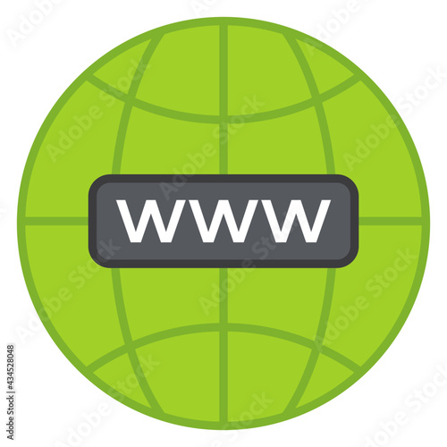 A unique design icon of www, worldwide web browser