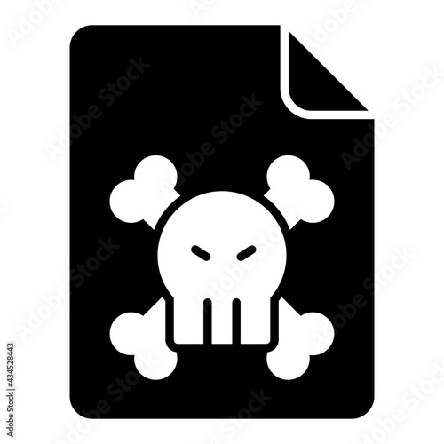 Danger on folded paper, icon of infected File 