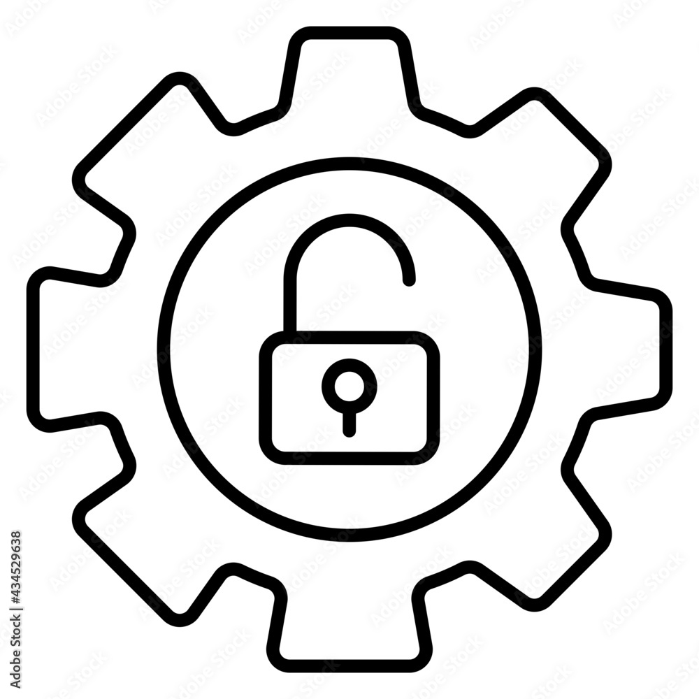 A trendy design icon of unlock setting A trendy design icon of unlock setting