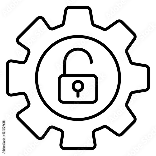 A trendy design icon of unlock setting