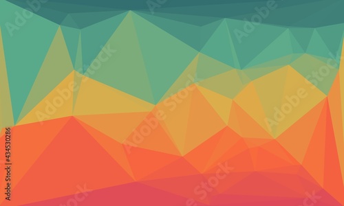 Colorful geometric background with turquoise and red mosaic design