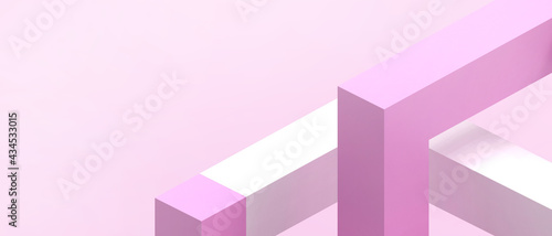 Abstract Technology background and Geometric Shapes concept on Pink background. copy space, Minimal style, digital, banner, website, different, innovative - 3d rendering