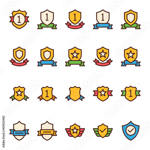 Filled color outline icons for awards.