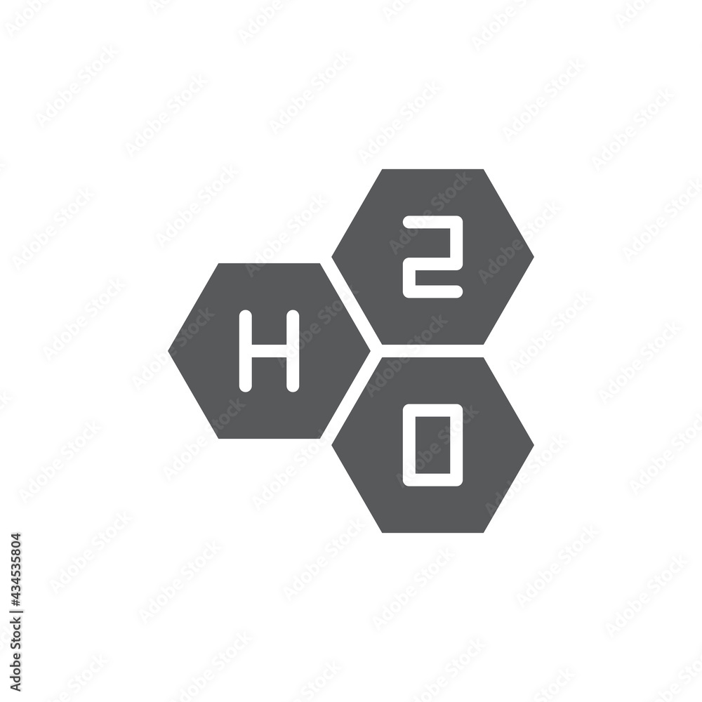 Chemical formula H2O vector icon symbol isolated on white background Chemical formula H2O vector icon symbol isolated on white background