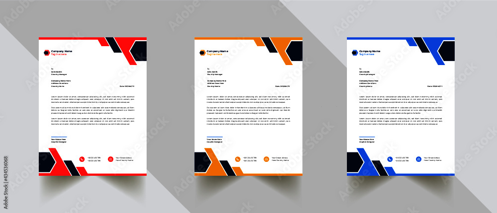 Modern And Clean Letterhead Design Template Business Style Professional Template Design Creative Business Letterhead Design Template for your business, with color variation 